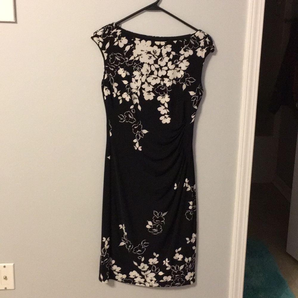 Chaps black and white dress